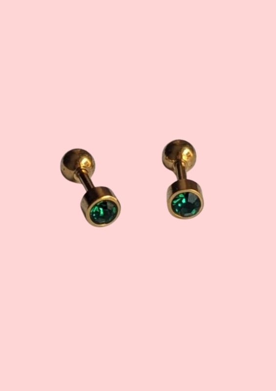 Darkgreen BirthStone with ball stoppers